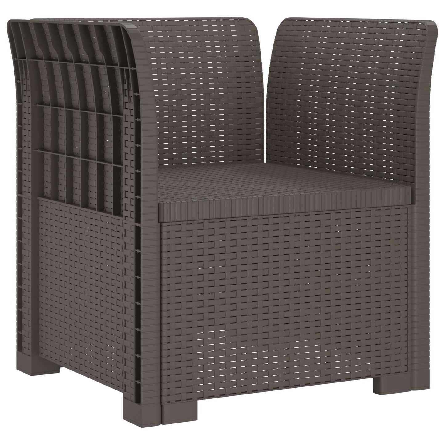 vidaXL 1-Seater Armchair with Cushion Rattan Look PP Light Grey