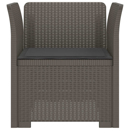 vidaXL 1-Seater Armchair with Cushion Rattan Look PP Light Grey