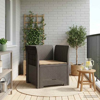 vidaXL 1-Seater Armchair with Cushion Rattan Look PP Light Grey