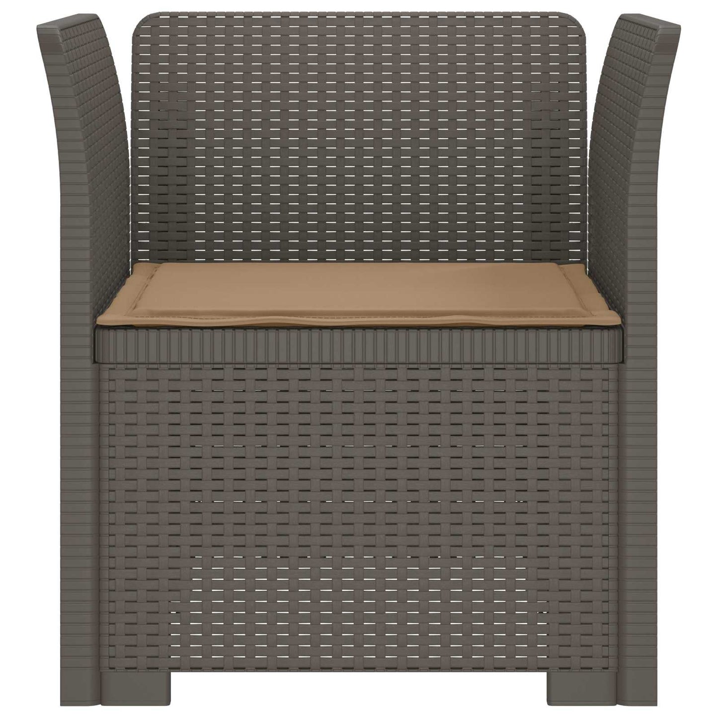 vidaXL 1-Seater Armchair with Cushion Rattan Look PP Light Grey