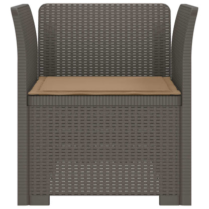 vidaXL 1-Seater Armchair with Cushion Rattan Look PP Light Grey