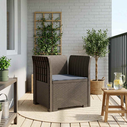 vidaXL 1-Seater Armchair with Cushion Rattan Look PP Light Grey