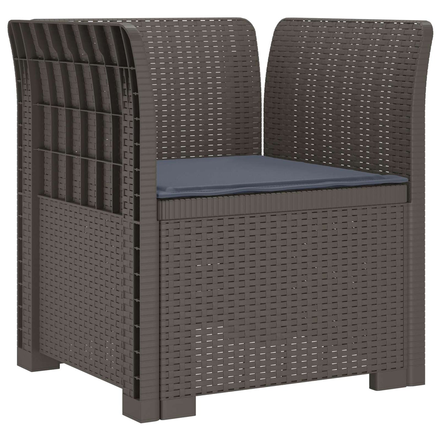 vidaXL 1-Seater Armchair with Cushion Rattan Look PP Light Grey