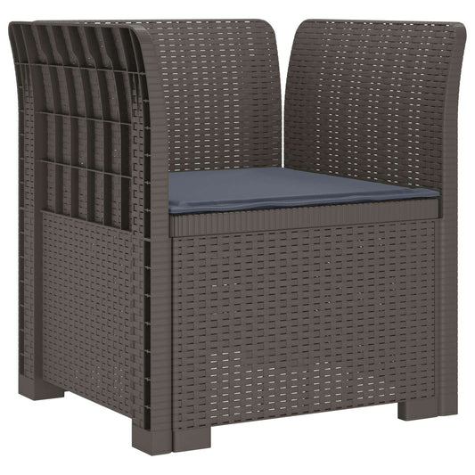 vidaXL 1-Seater Armchair with Cushion Rattan Look PP Light Grey
