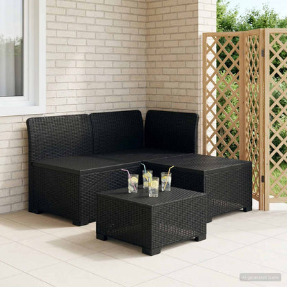 vidaXL 3-Seater Garden Sofa Rattan Look PP Anthracite