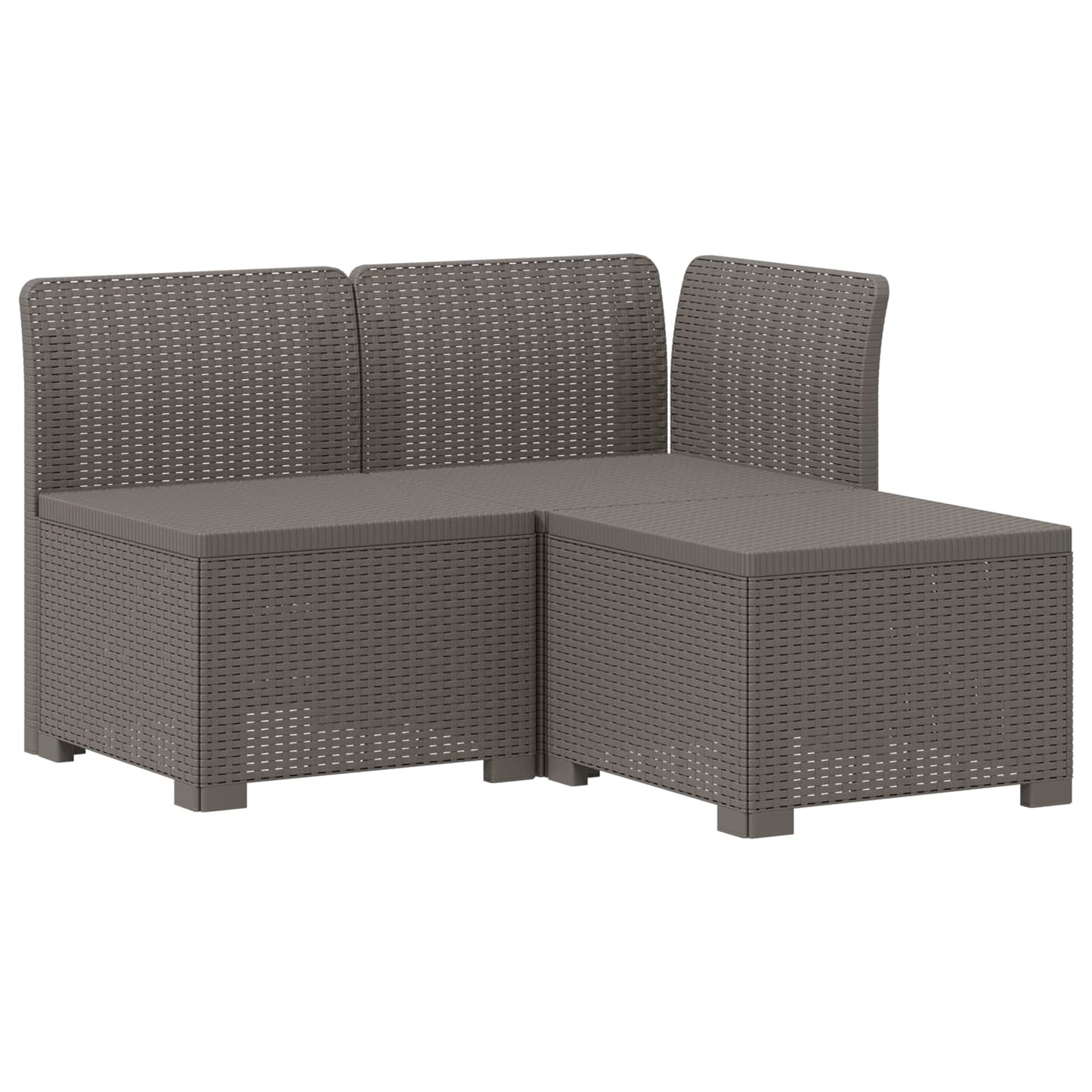 vidaXL 3-Seater Garden Sofa Rattan Look PP Light Grey