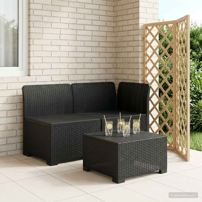 vidaXL 2-Seater Garden Sofa Rattan Look PP Anthracite
