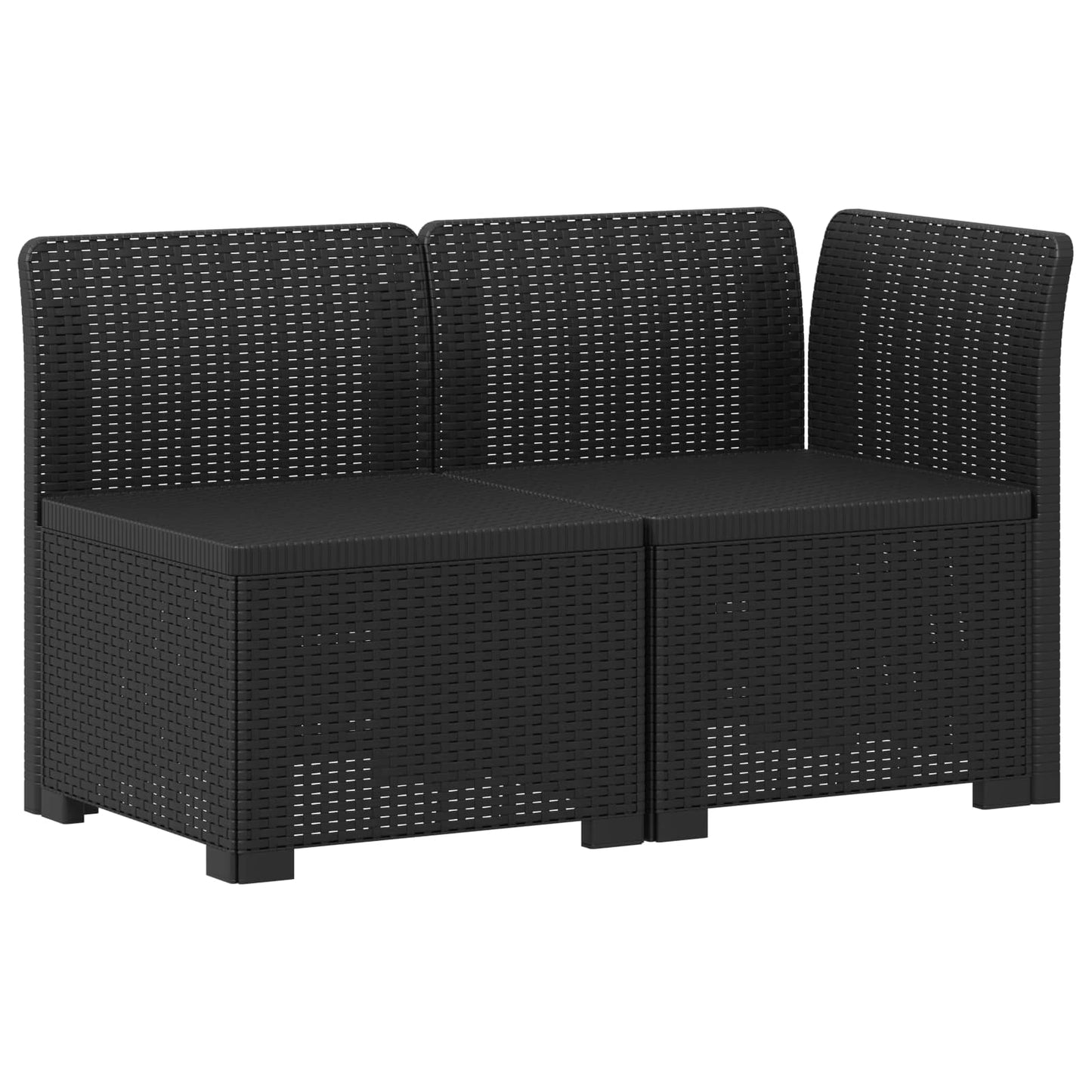 vidaXL 2-Seater Garden Sofa Rattan Look PP Anthracite