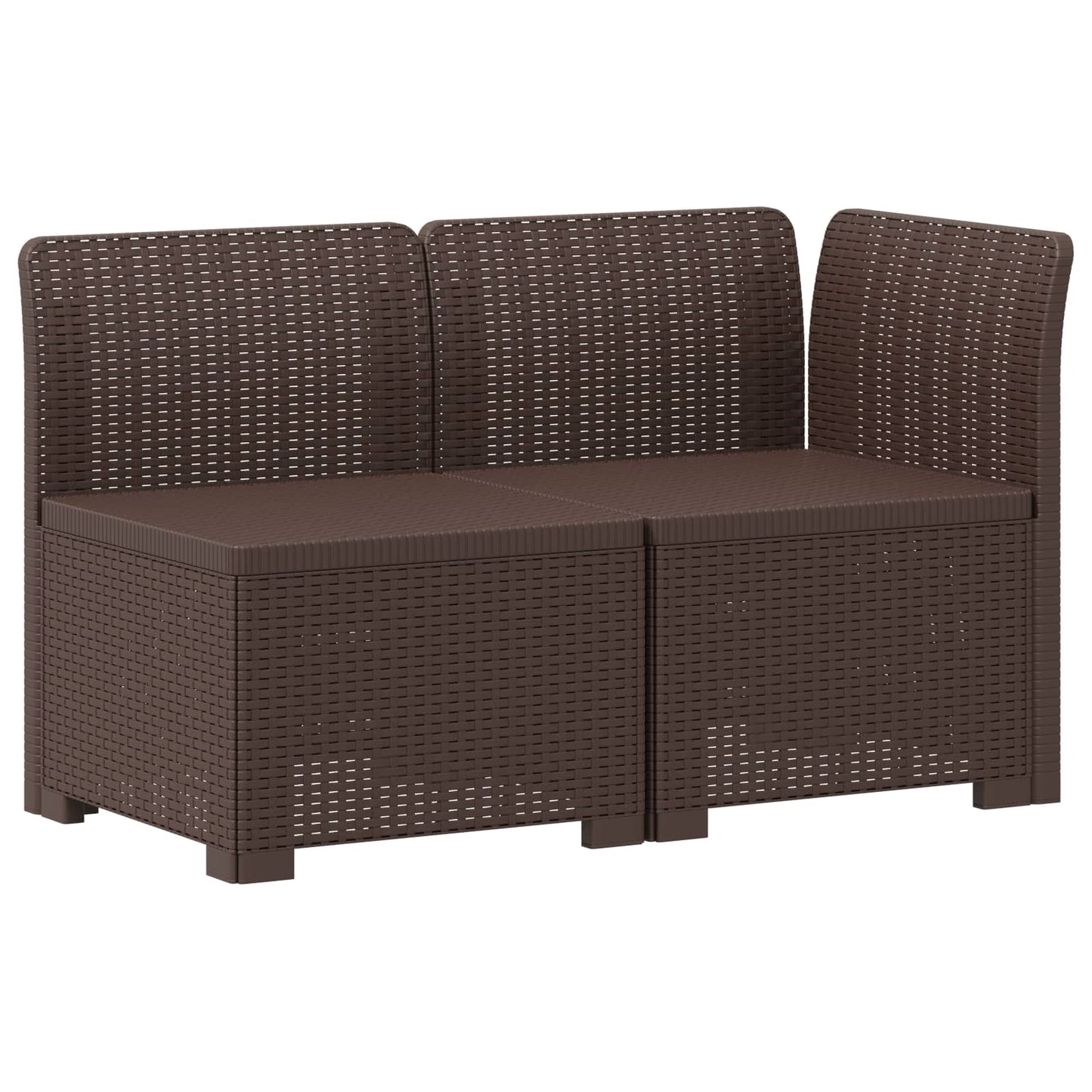 vidaXL 2-Seater Garden Sofa Rattan Look PP Brown