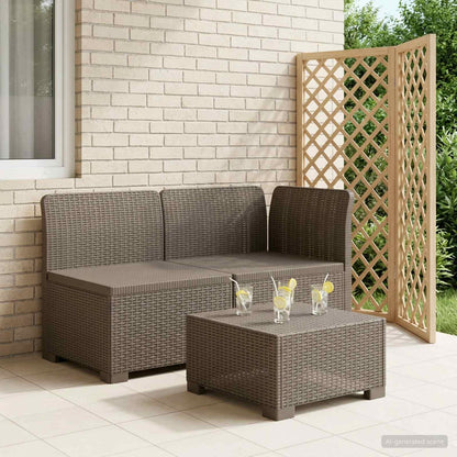 vidaXL 2-Seater Garden Sofa Rattan Look PP Light Grey