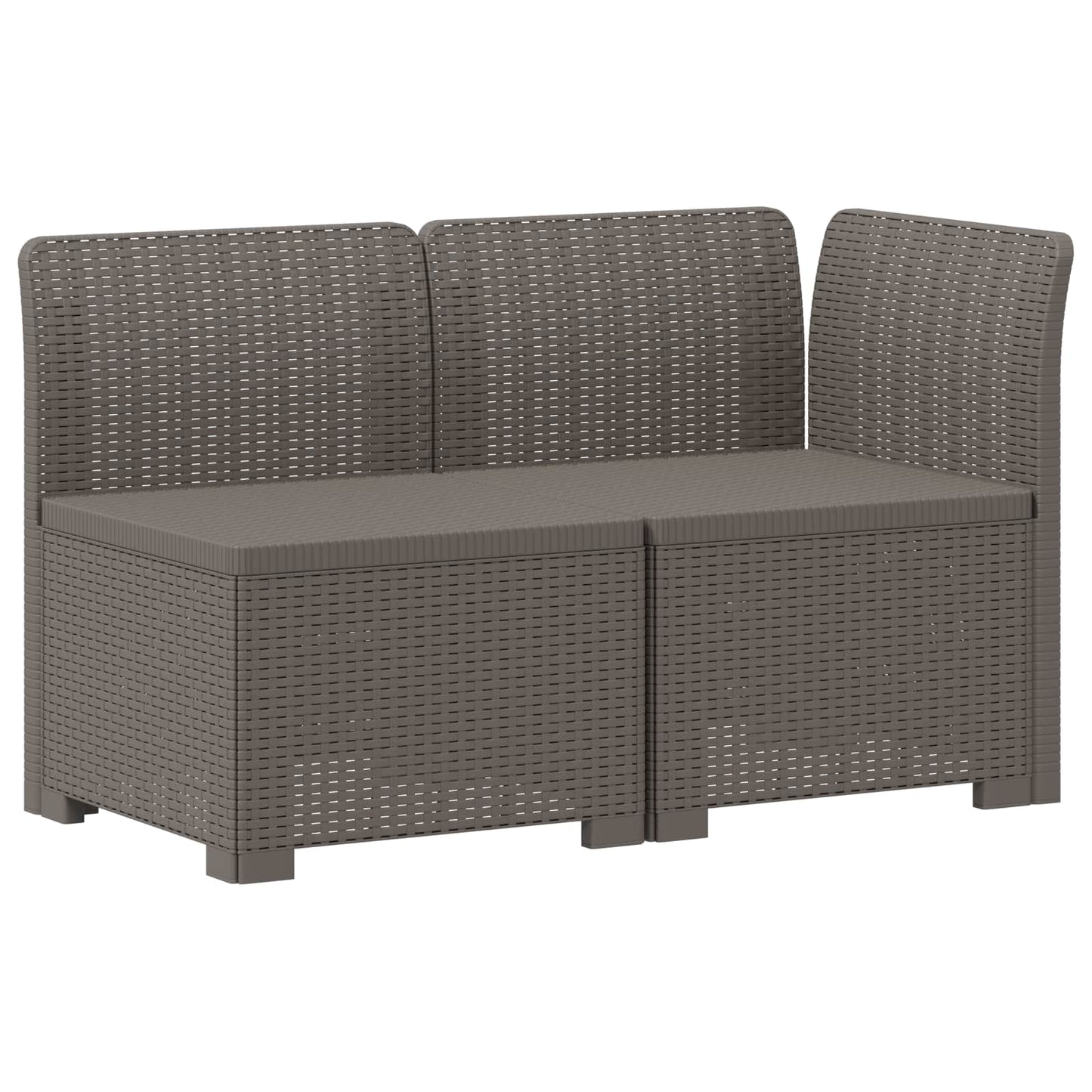 vidaXL 2-Seater Garden Sofa Rattan Look PP Light Grey