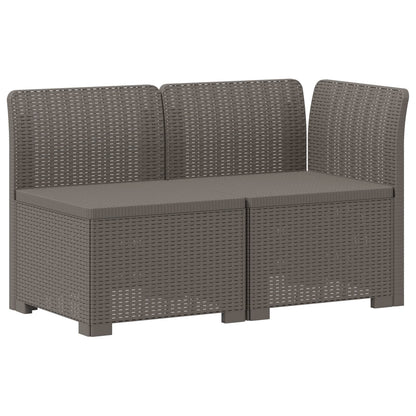 vidaXL 2-Seater Garden Sofa Rattan Look PP Light Grey