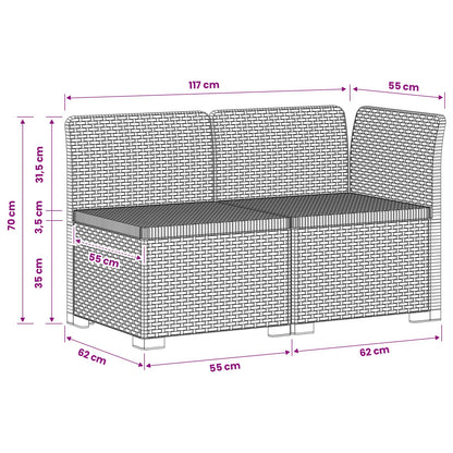 vidaXL 2-Seater Garden Sofa Rattan Look PP Light Grey