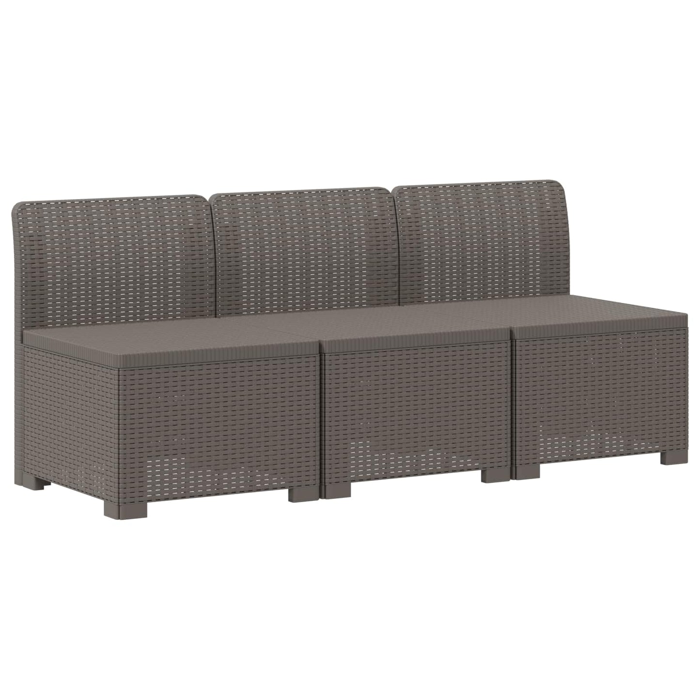 vidaXL 3-Seater Garden Sofa Rattan Look PP Light Grey