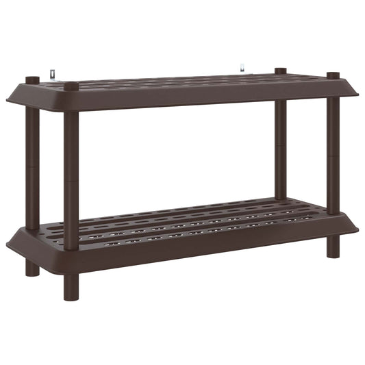 vidaXL Shelving Unit 2-Tier 100 x 40 x 55.5 cm PP Brown