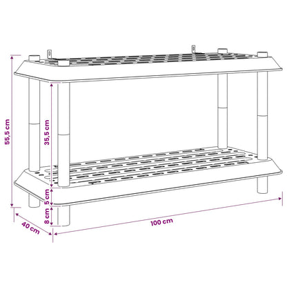vidaXL Shelving Unit 2-Tier 100 x 40 x 55.5 cm PP Brown