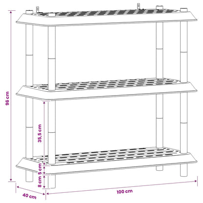 vidaXL Shelving Unit 3-Tier 100 x 40 x 96 cm PP Anthracite