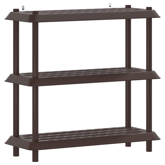 vidaXL Shelving Unit 3-Tier 100 x 40 x 96 cm PP Brown