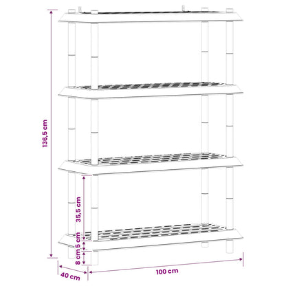 vidaXL Shelving Unit 4-Tier 100 x 40 x 136.5 cm PP Brown