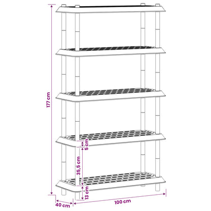 vidaXL Shelving Unit 5-Tier 100 x 40 x 177 cm PP Anthracite