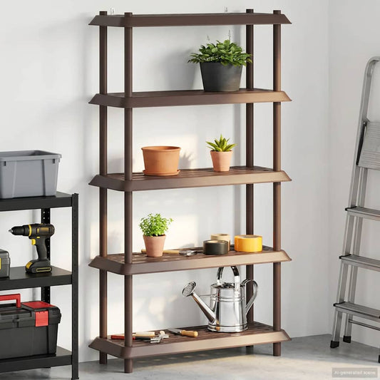 vidaXL Shelving Unit 5-Tier 100 x 40 x 177 cm PP Brown