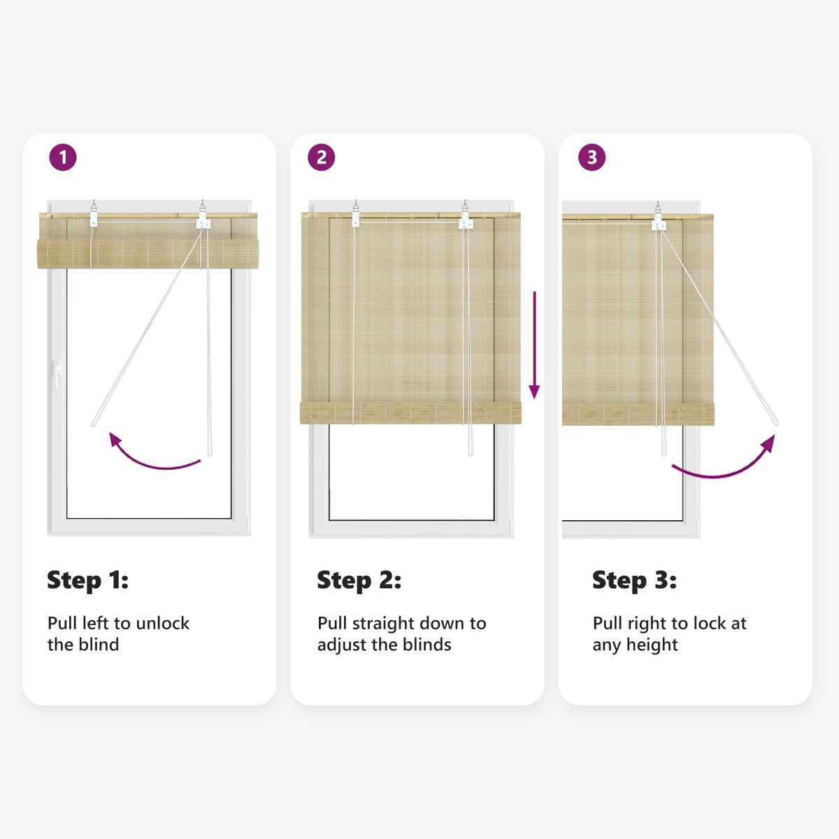 vidaXL Roller Blind Natural 50 x 220 cm Bamboo