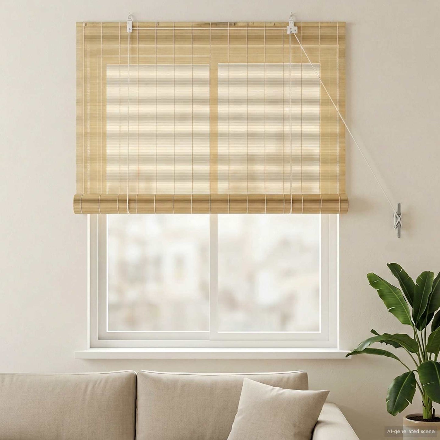 vidaXL Roller Blind Natural 90 x 160 cm Bamboo