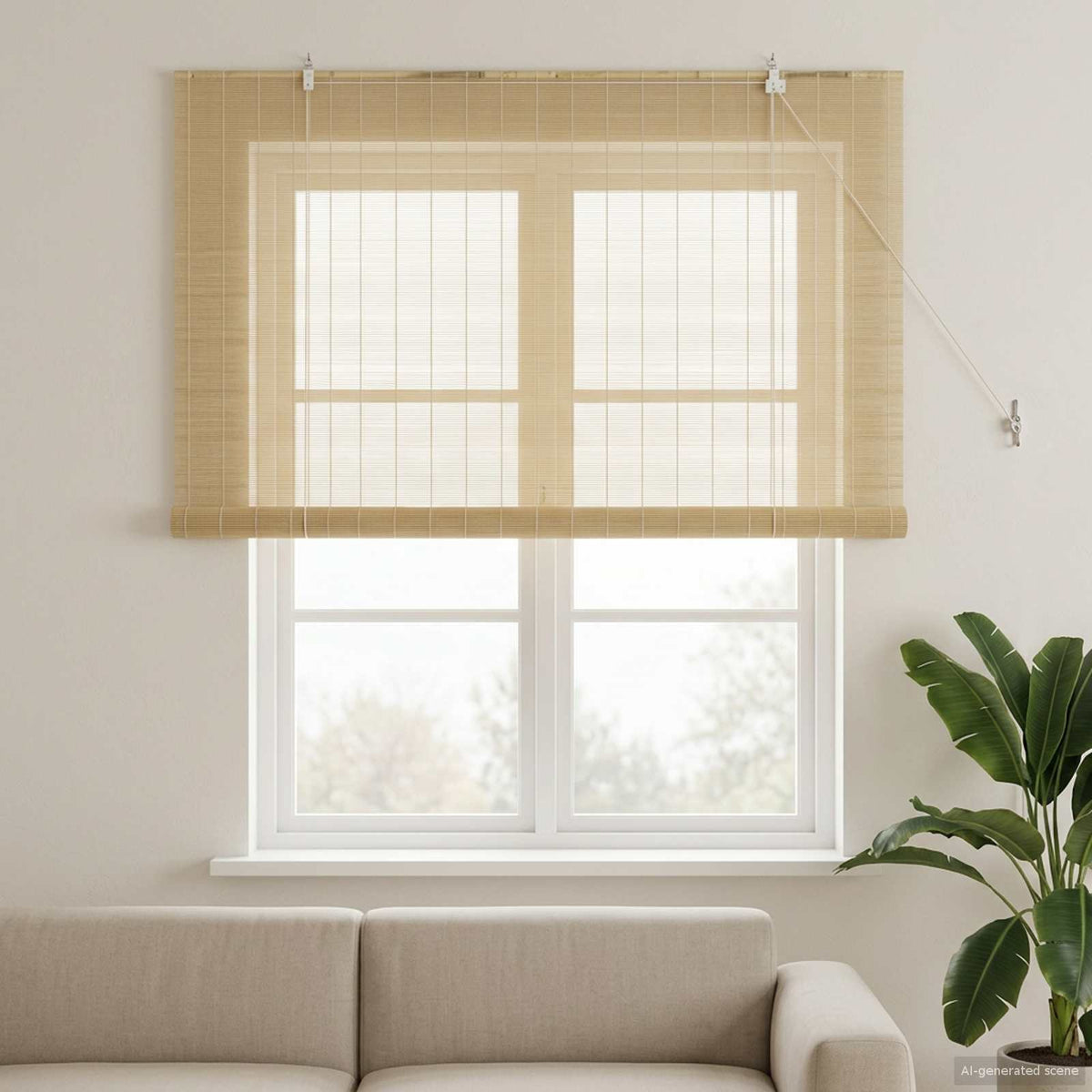 vidaXL Roller Blind Natural 160 x 160 cm Bamboo
