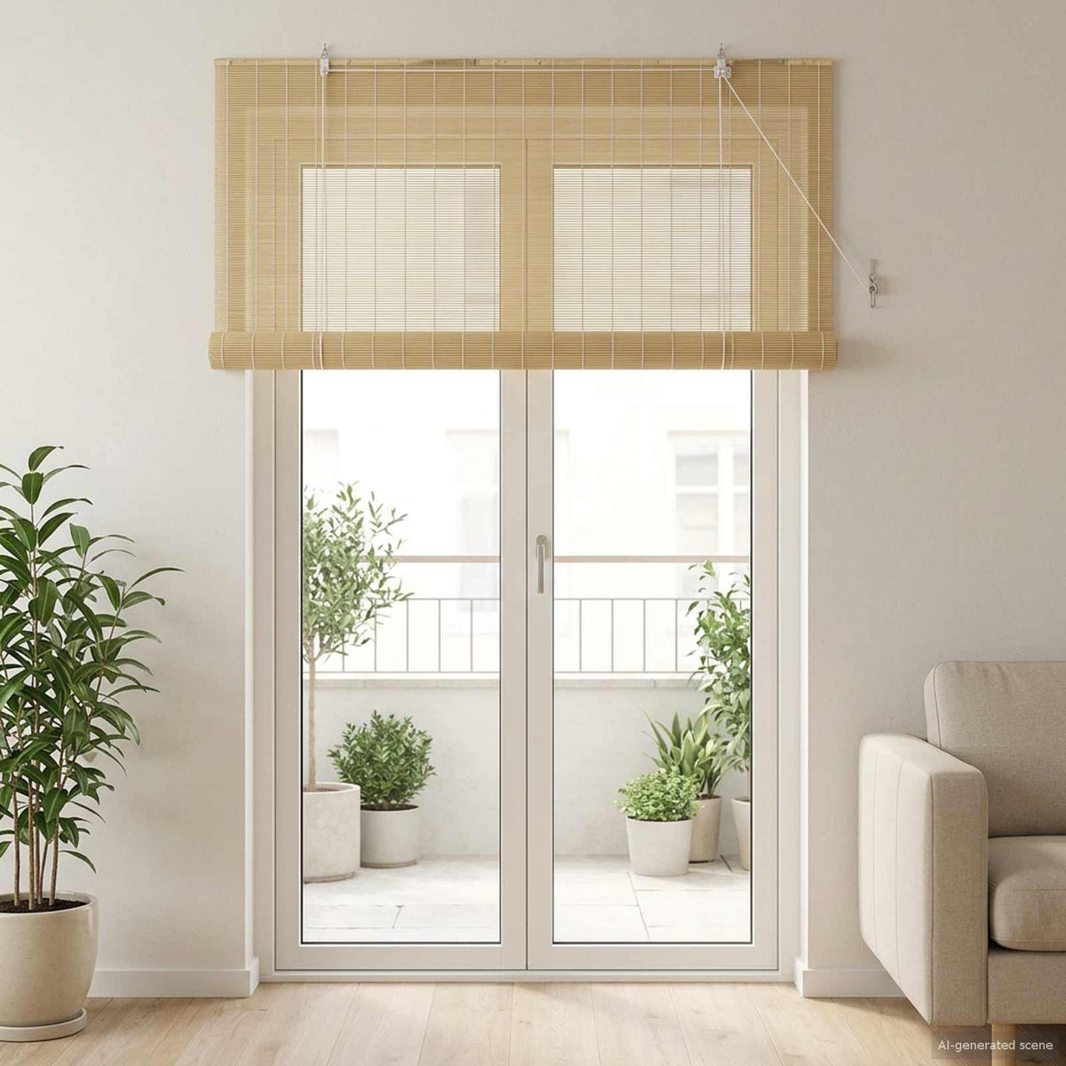 vidaXL Roller Blind Natural 160 x 220 cm Bamboo