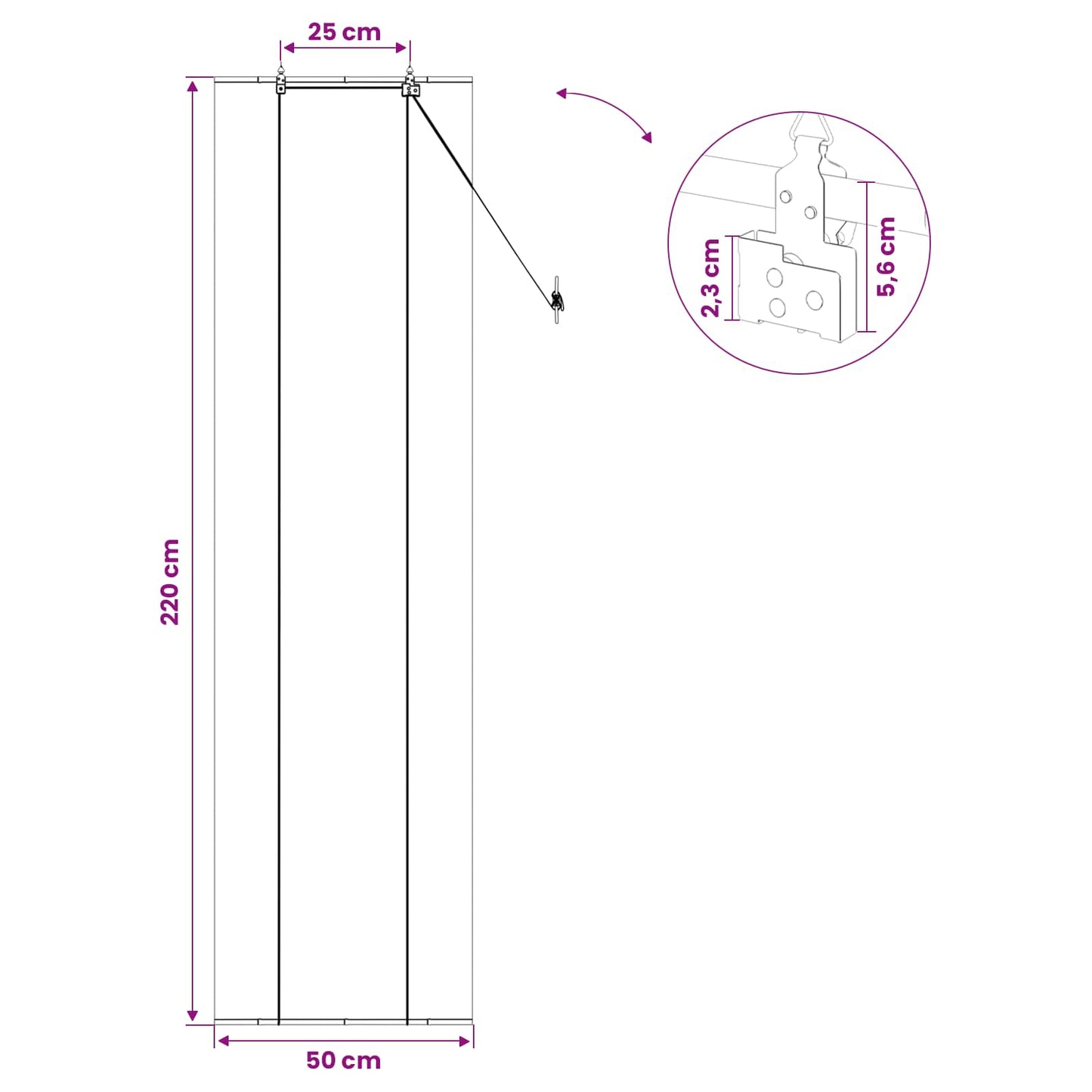 vidaXL Roller Blind Brown 50 x 220 cm Bamboo