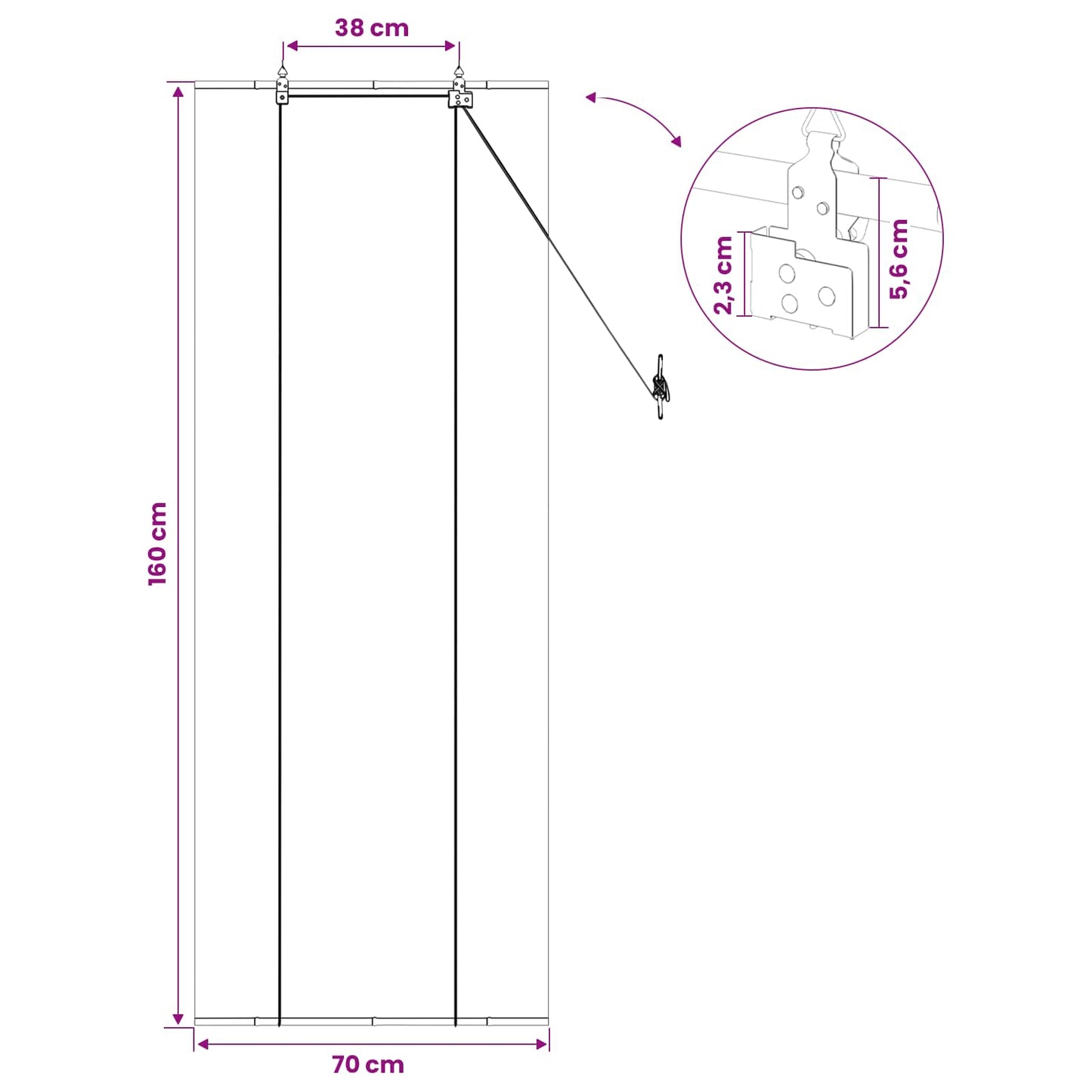 vidaXL Roller Blind Brown 70 x 160 cm Bamboo