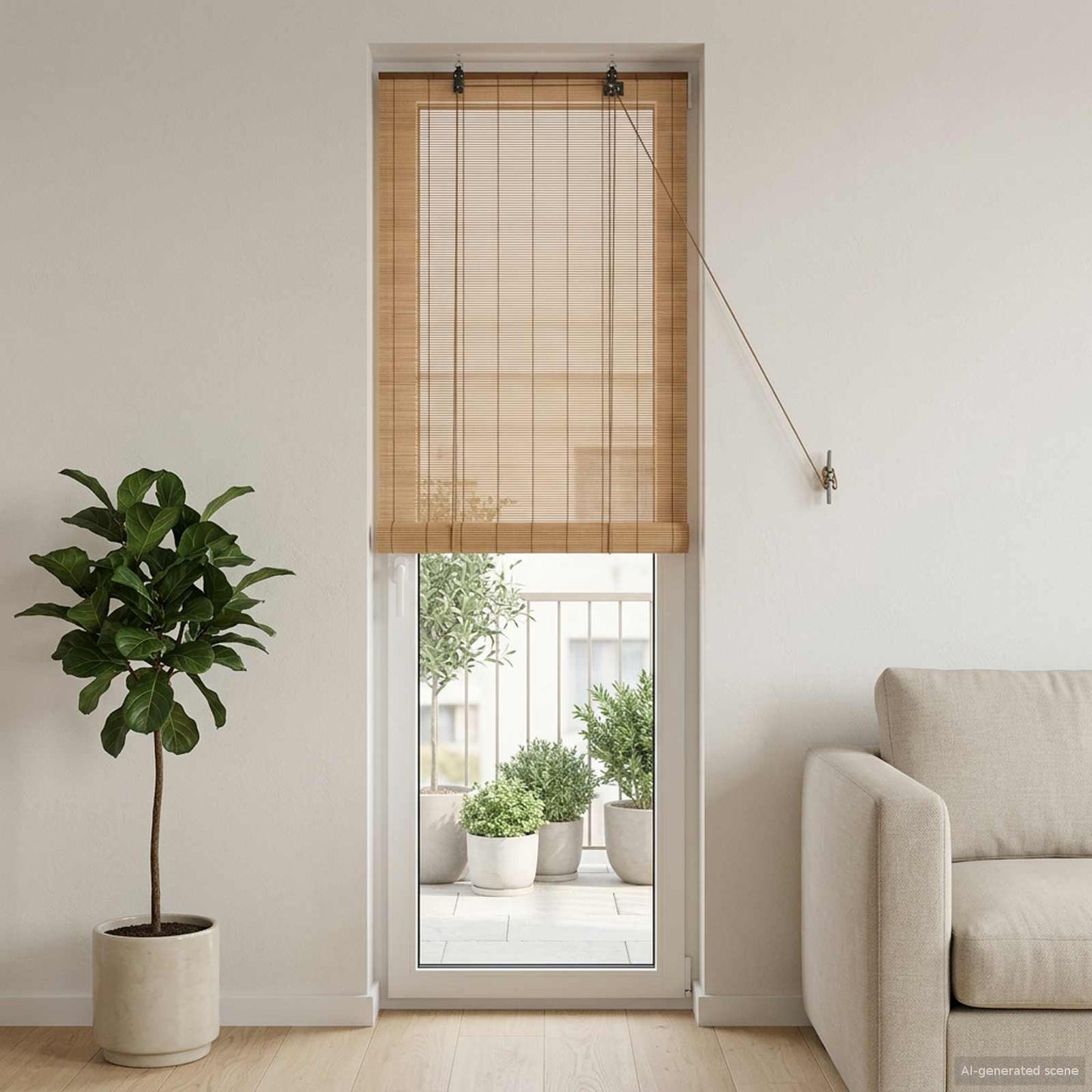 vidaXL Roller Blind Brown 70 x 220 cm Bamboo