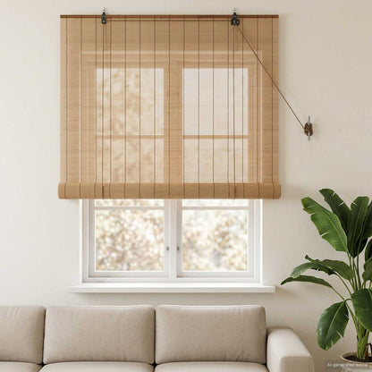 vidaXL Roller Blind Brown 90 x 160 cm Bamboo