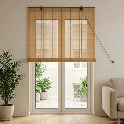 vidaXL Roller Blind Brown 90 x 220 cm Bamboo
