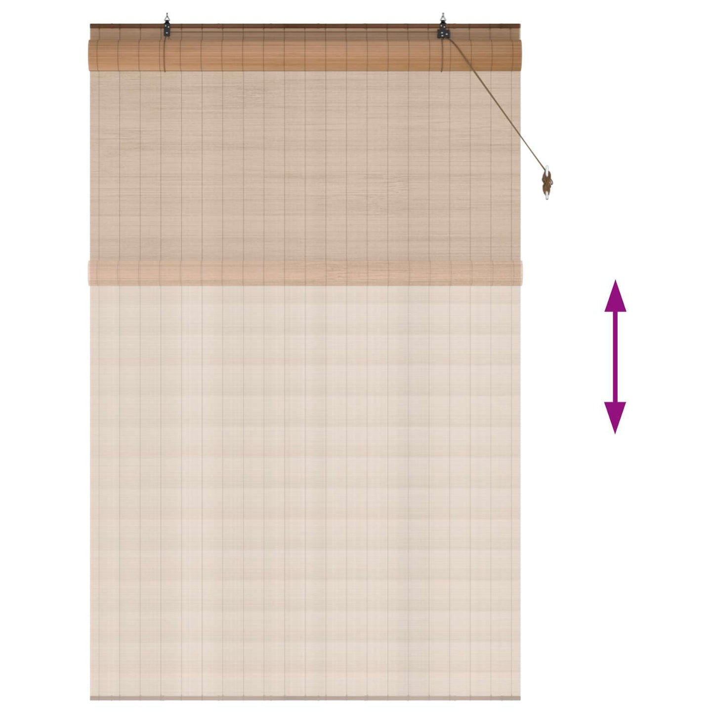 vidaXL Roller Blind Brown 130 x 220 cm Bamboo