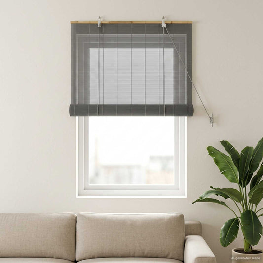 vidaXL Roller Blind Grey 40 x 160 cm Bamboo