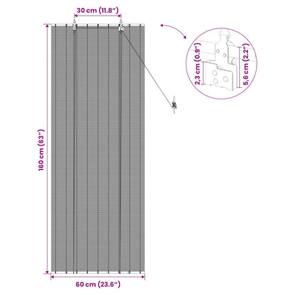 vidaXL Roller Blind Grey 60 x 160 cm Bamboo