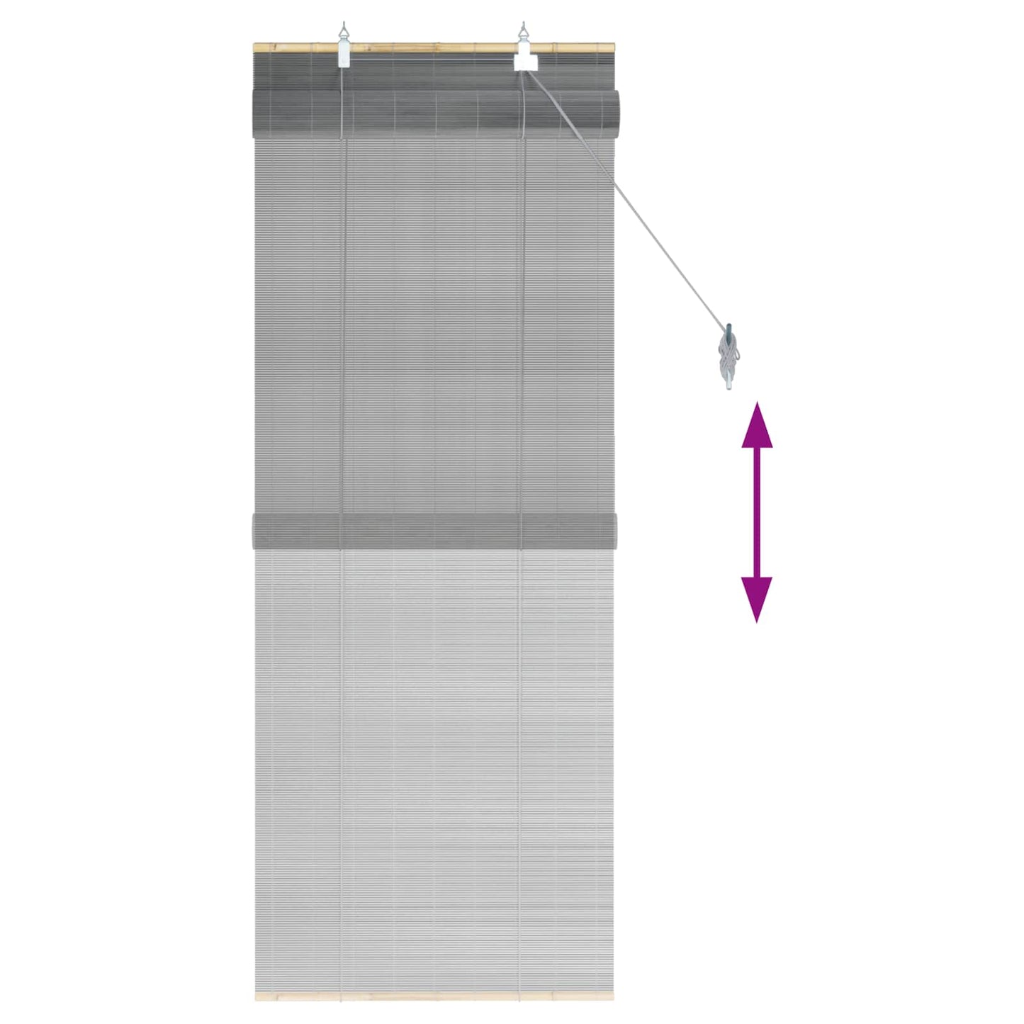 vidaXL Roller Blind Grey 70 x 160 cm Bamboo