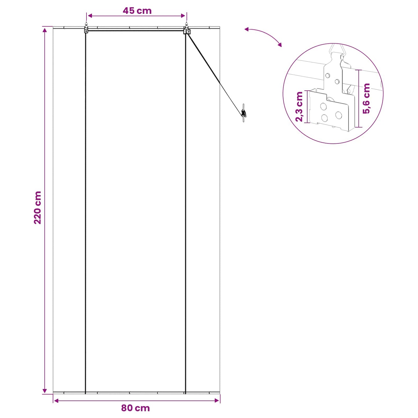 vidaXL Roller Blind Grey 80 x 220 cm Bamboo