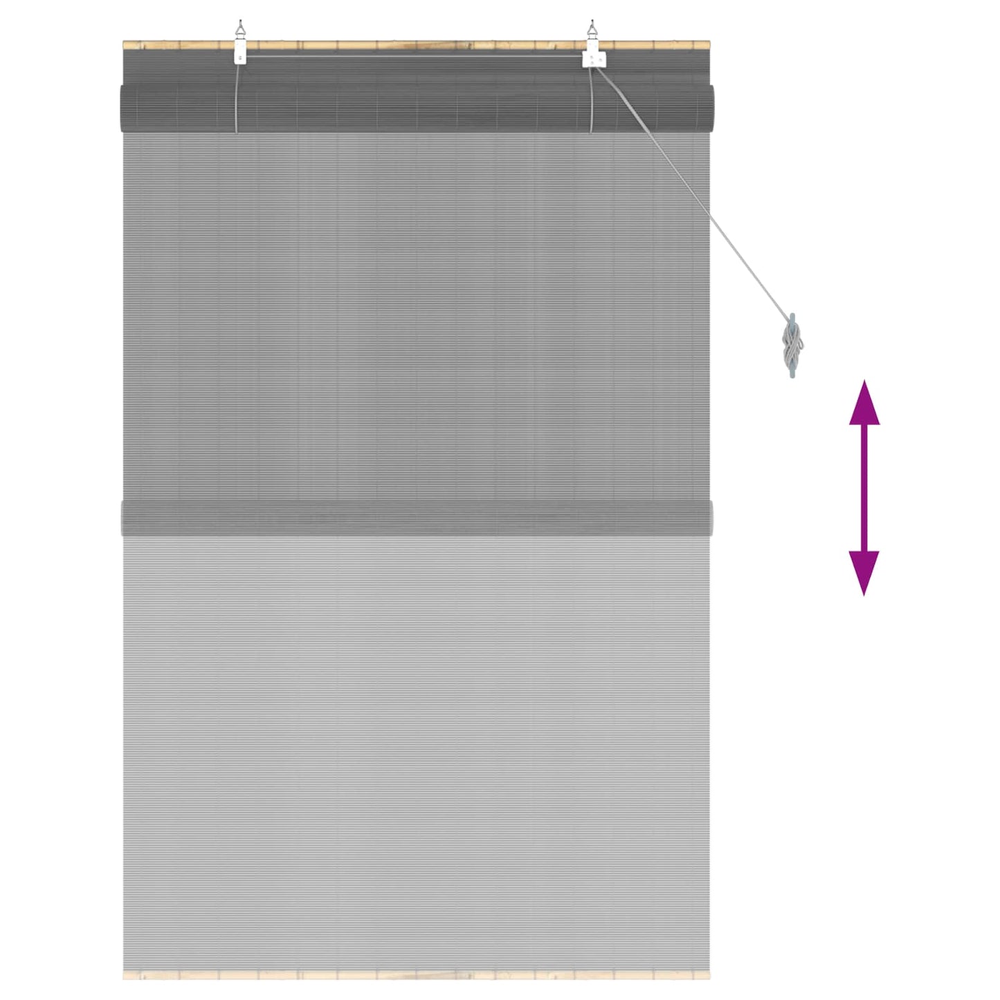 vidaXL Roller Blind Grey 100 x 160 cm Bamboo