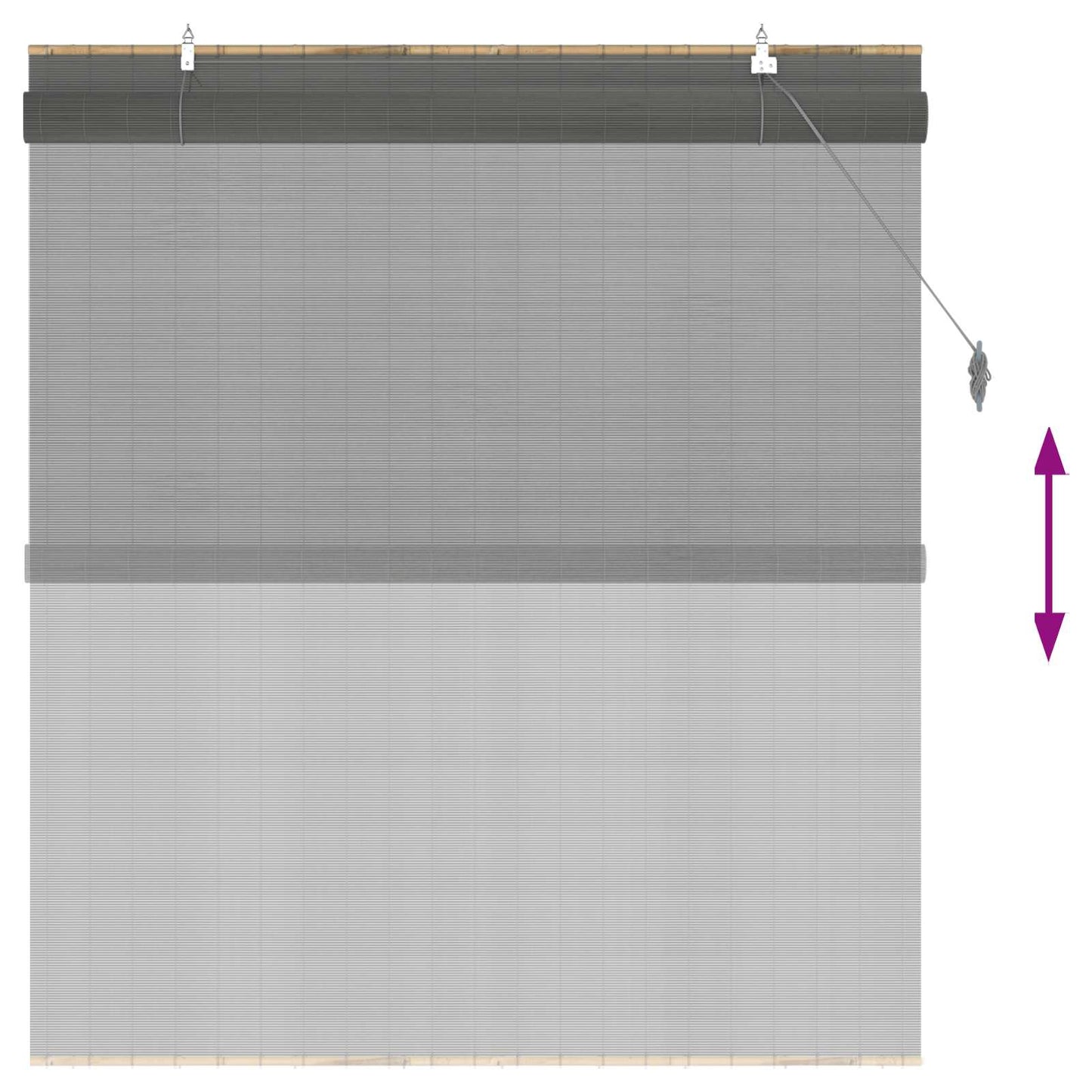 vidaXL Roller Blind Grey 140 x 160 cm Bamboo