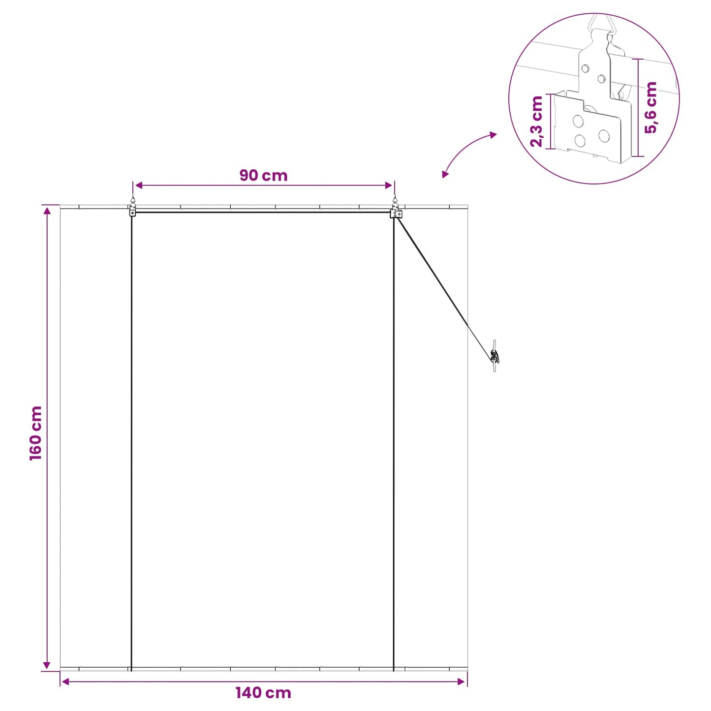 vidaXL Roller Blind Grey 140 x 160 cm Bamboo