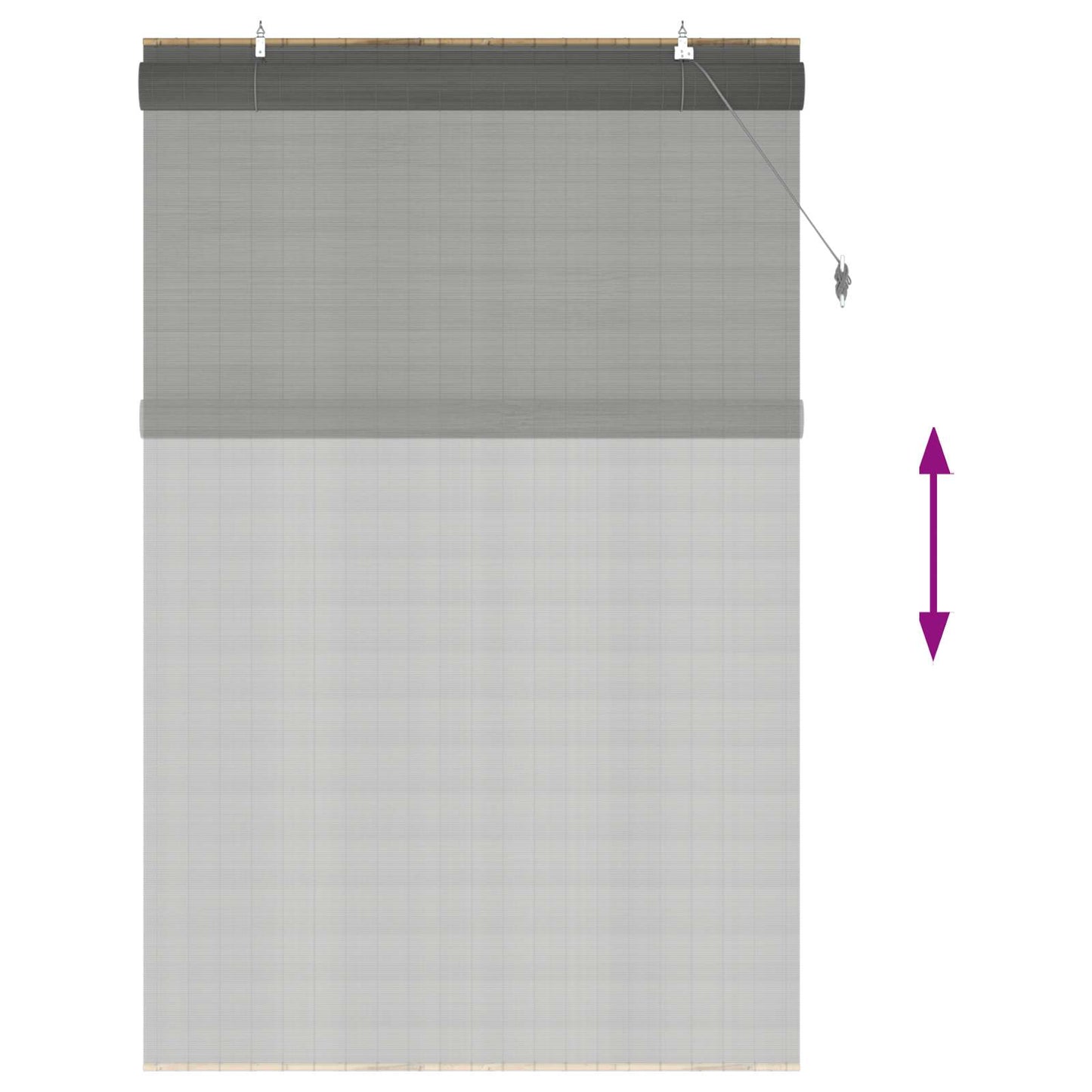 vidaXL Roller Blind Grey 150 x 220 cm Bamboo