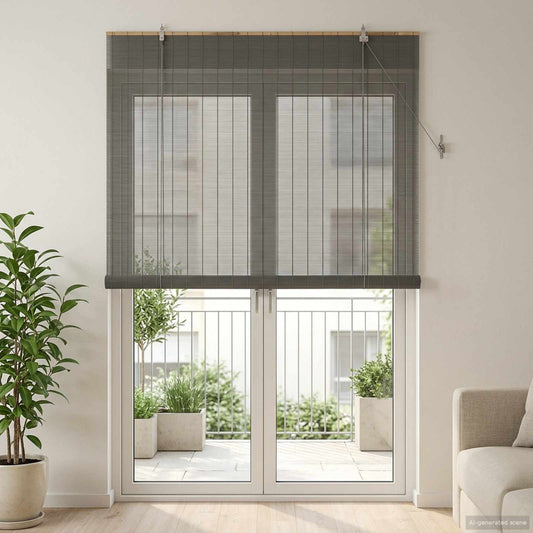 vidaXL Roller Blind Grey 160 x 220 cm Bamboo