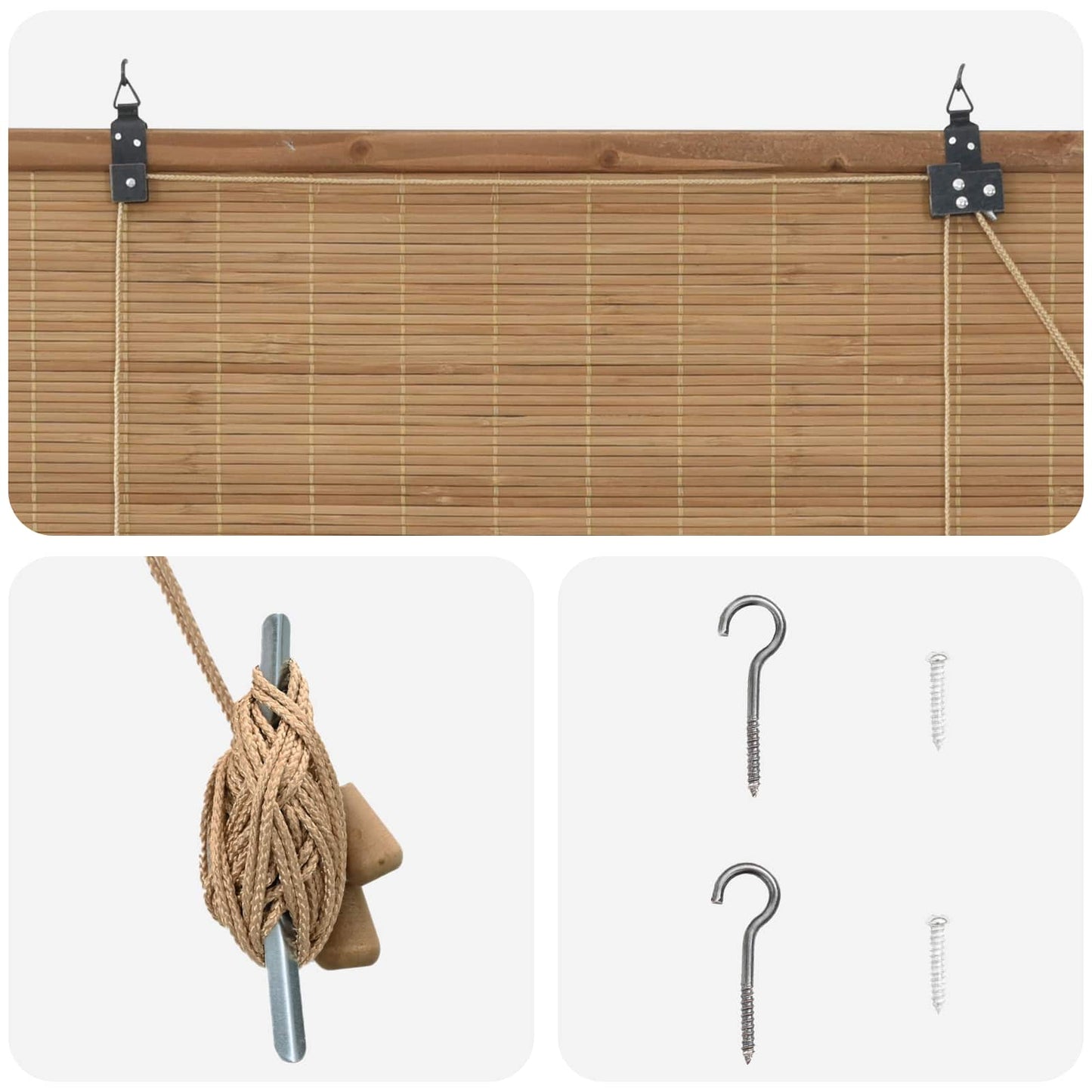 vidaXL Roller Blind Brown 40 x 160 cm Bamboo