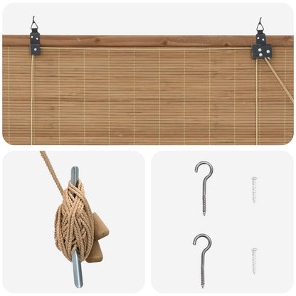 vidaXL Roller Blind Brown 50 x 220 cm Bamboo