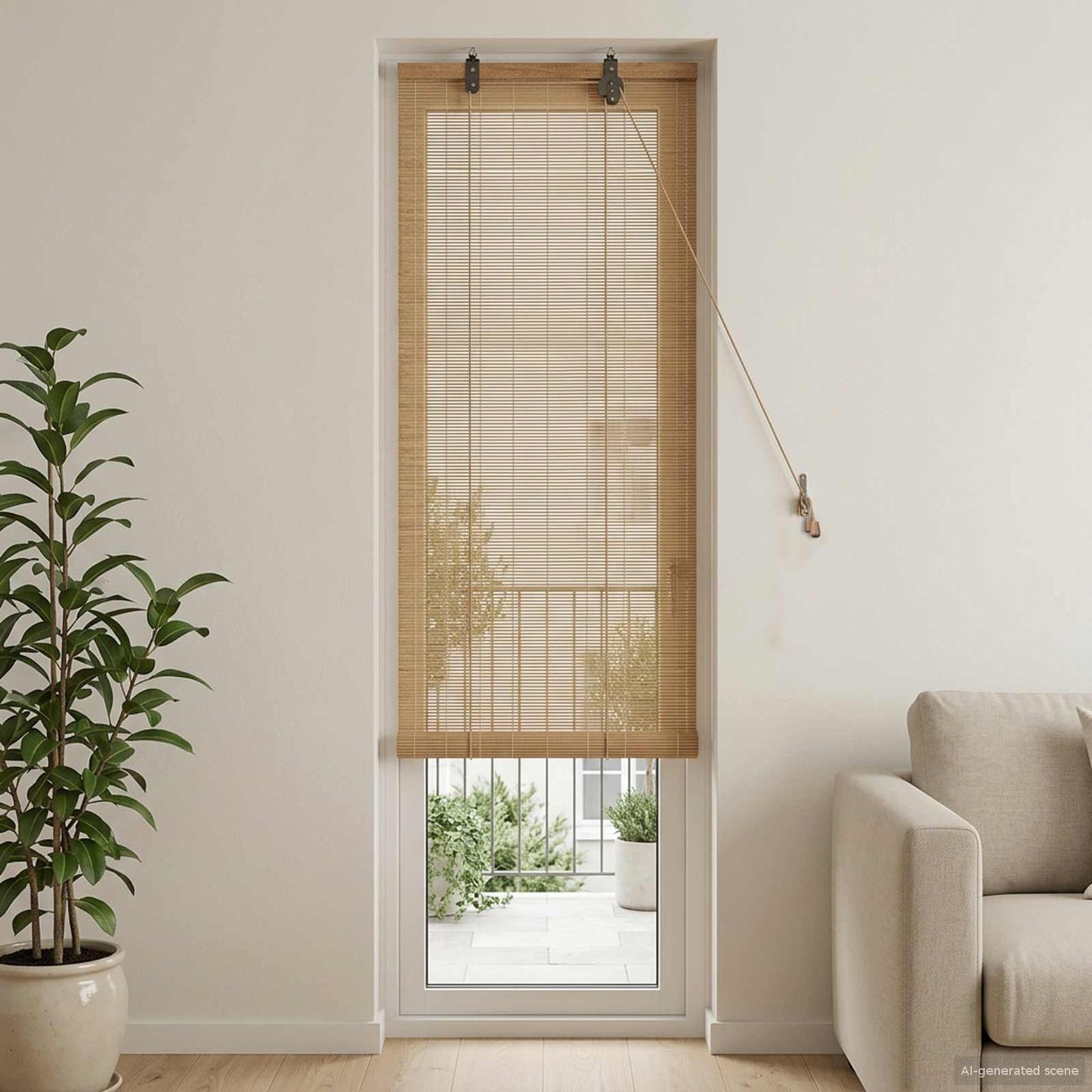 vidaXL Roller Blind Brown 70 x 220 cm Bamboo