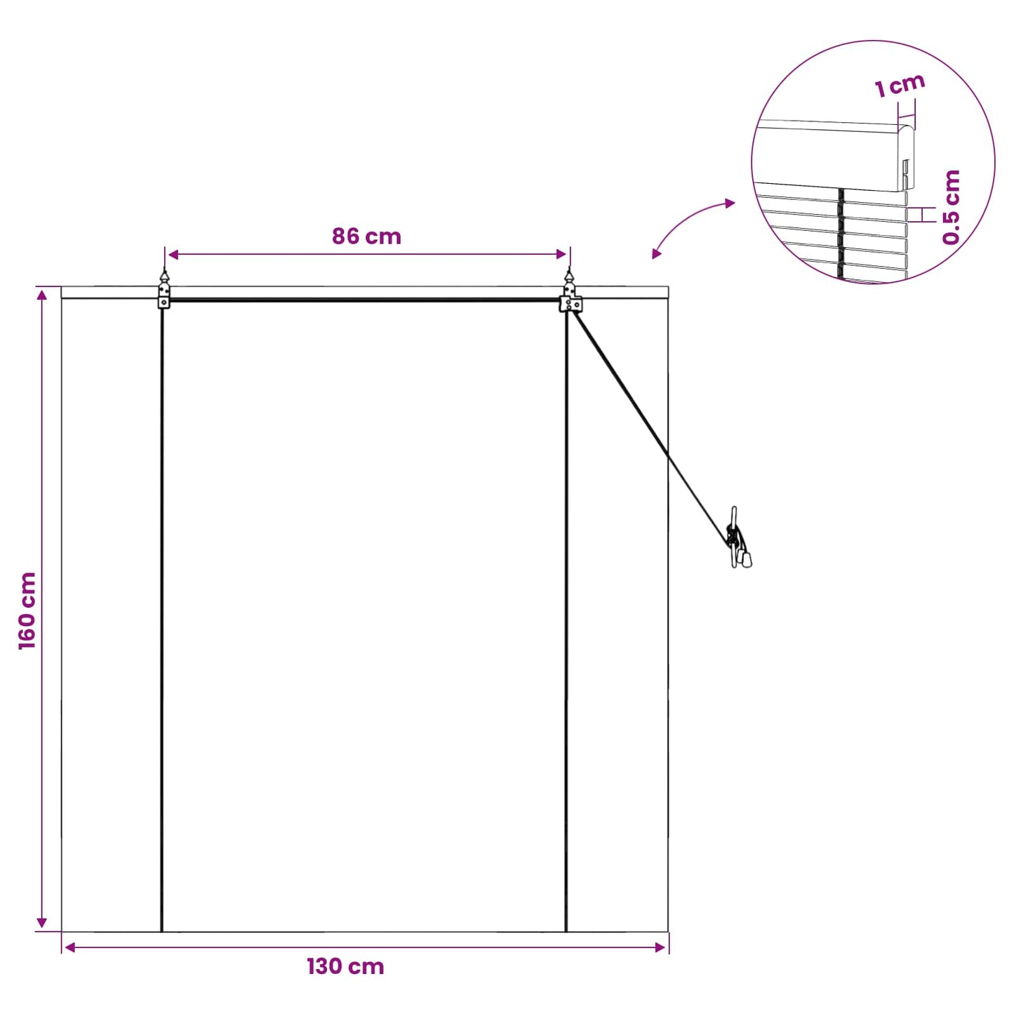 vidaXL Roller Blind Brown 130 x 160 cm Bamboo