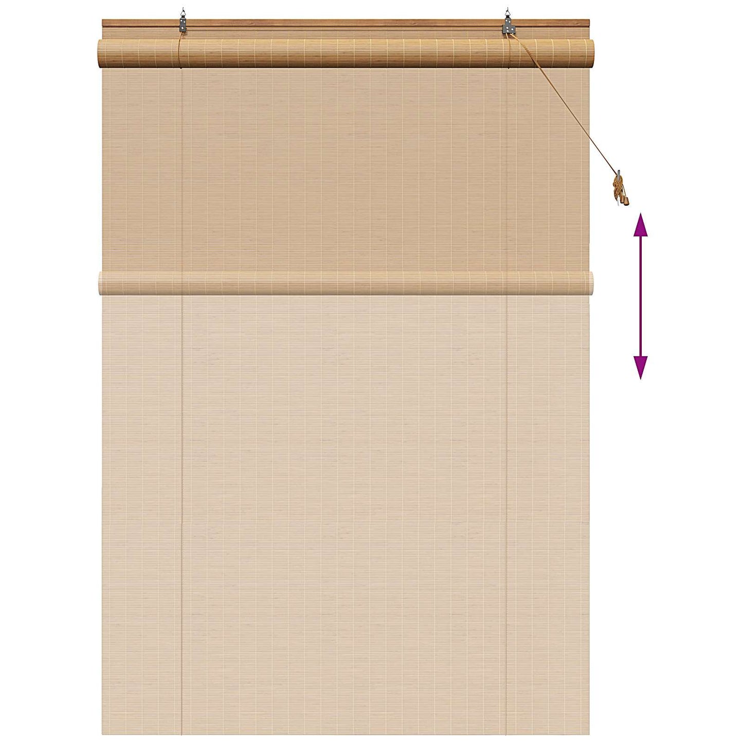 vidaXL Roller Blind Brown 130 x 220 cm Bamboo