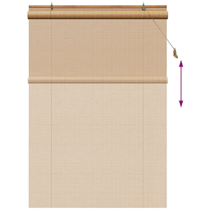 vidaXL Roller Blind Brown 130 x 220 cm Bamboo